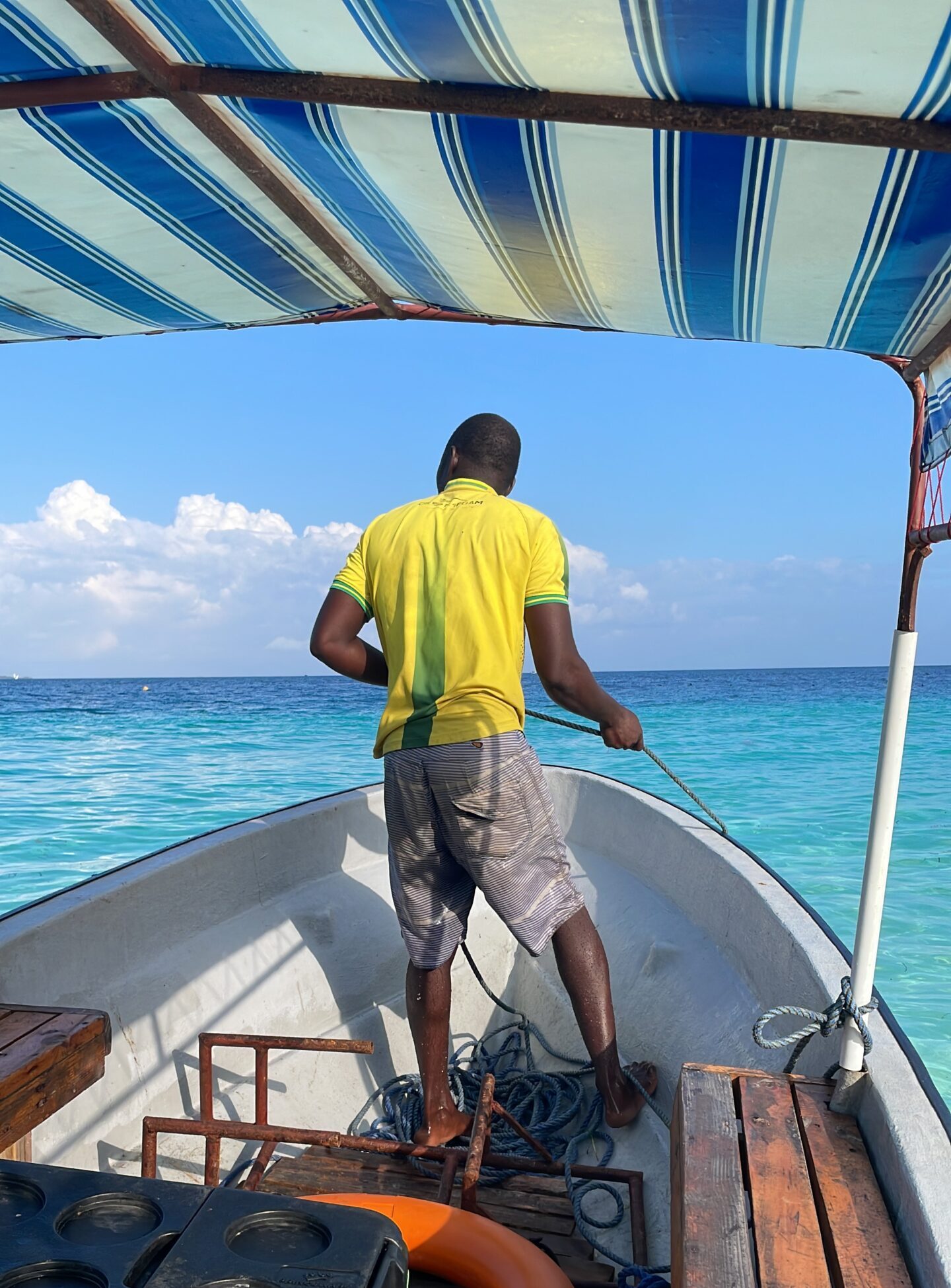 Mnemba Island Boot Das Boot für die Tour zur Mnemba Island auf Sansibar