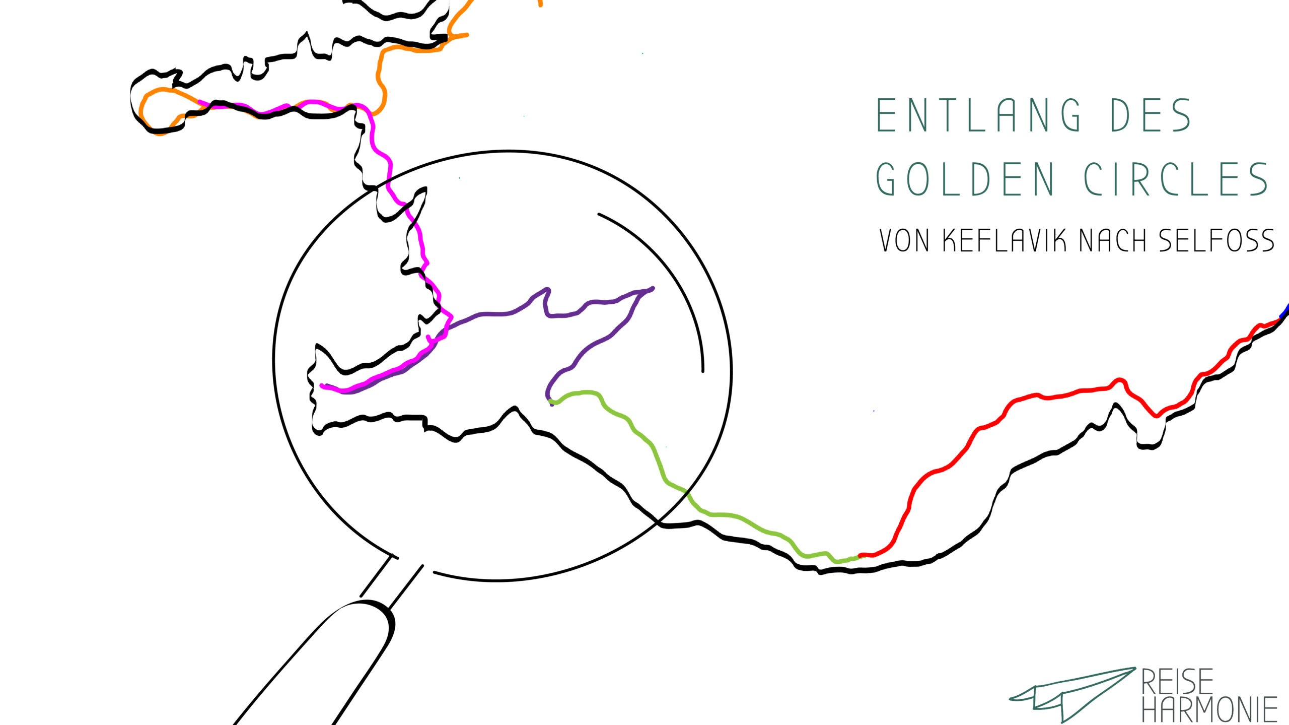 Route entlang des Golden Circles von Keflavik nach Selfoss