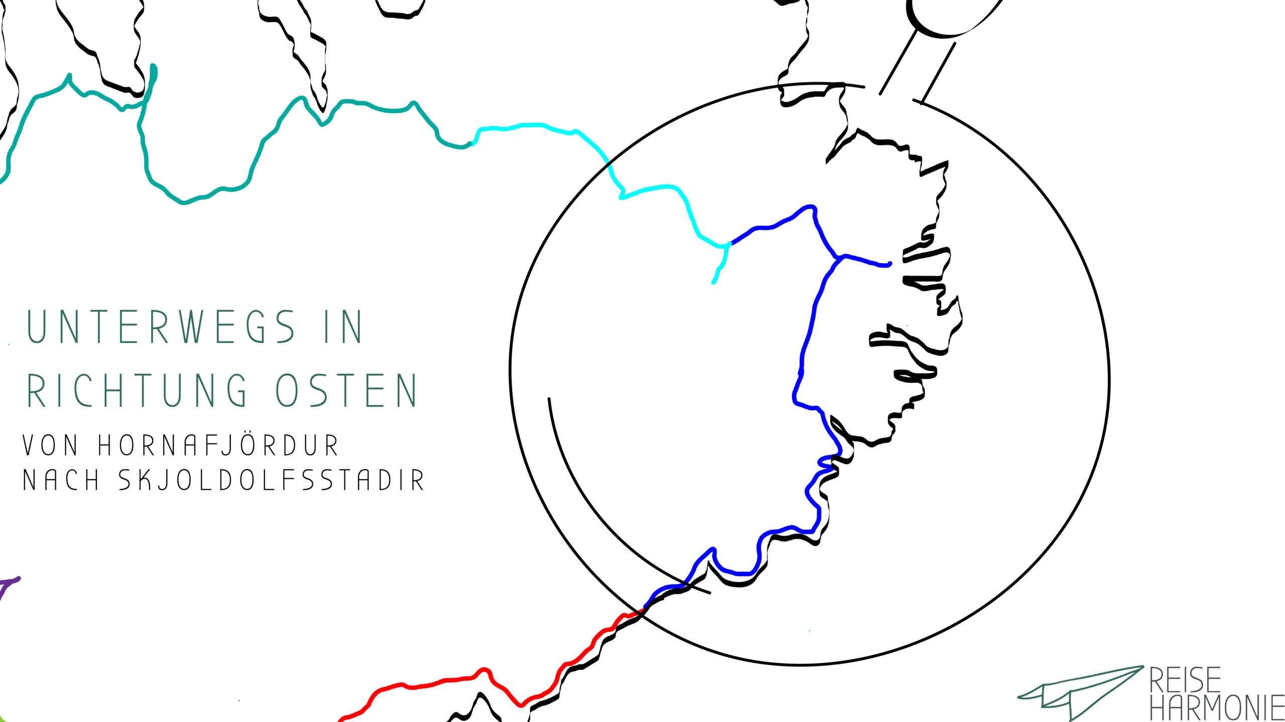 Route für eine Rundreise in Island vom Süden in den Osten