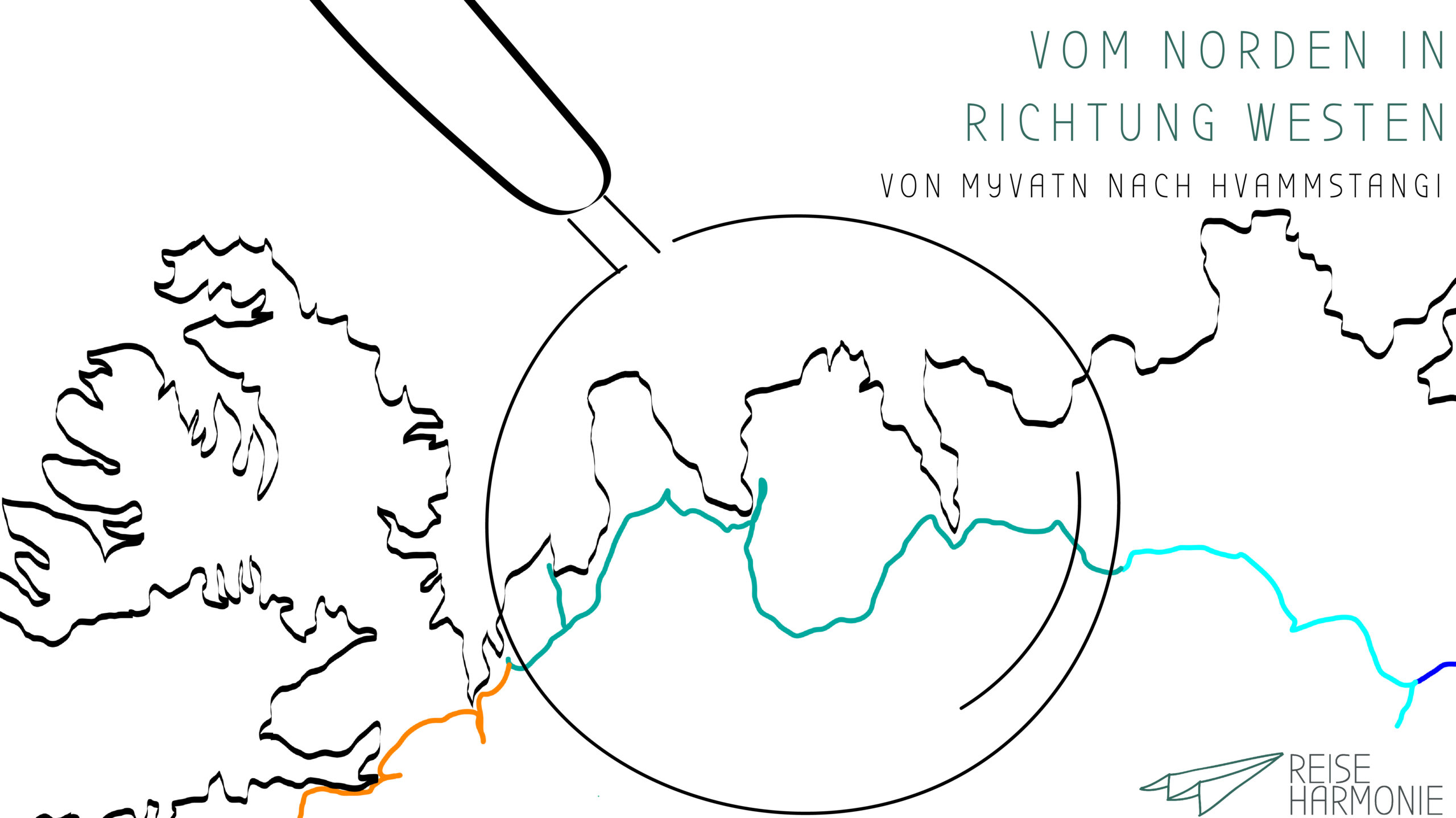 Route für den Norden Islands von Myvatn nach Hvammstangi