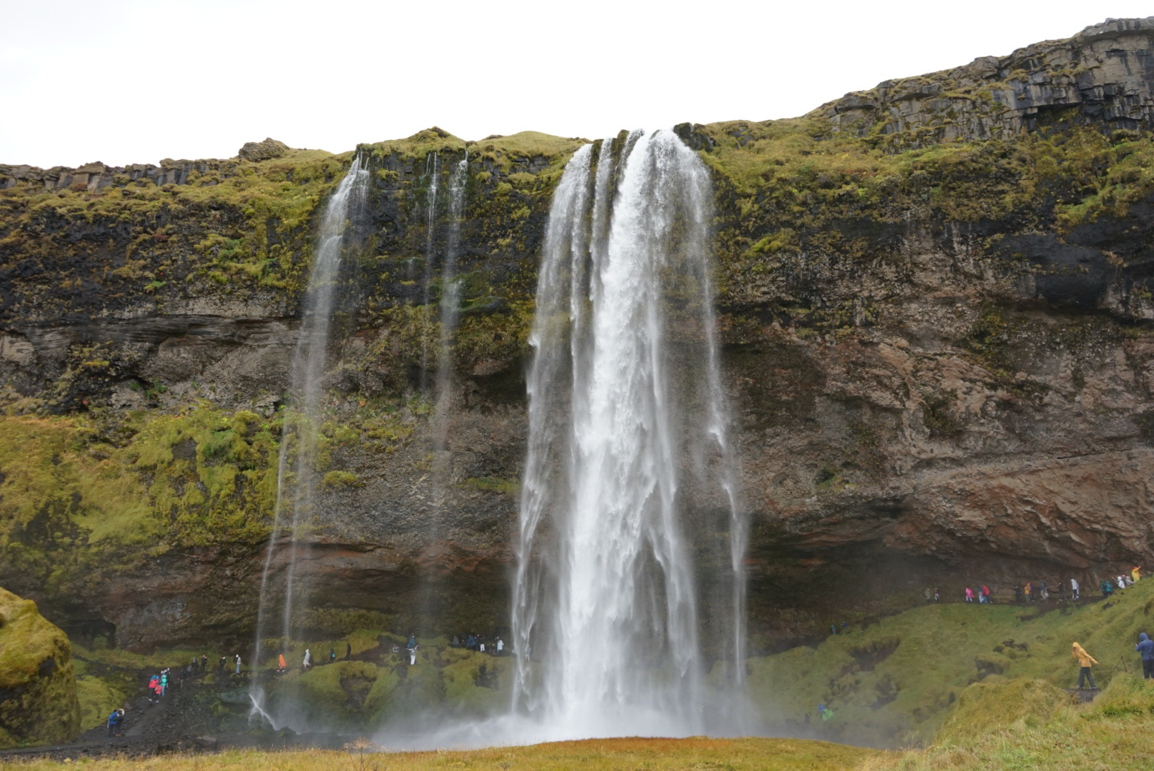 Front des Seljalandsfoss Ansicht des Seljalandsfoss Wasserfall im Süden Islands