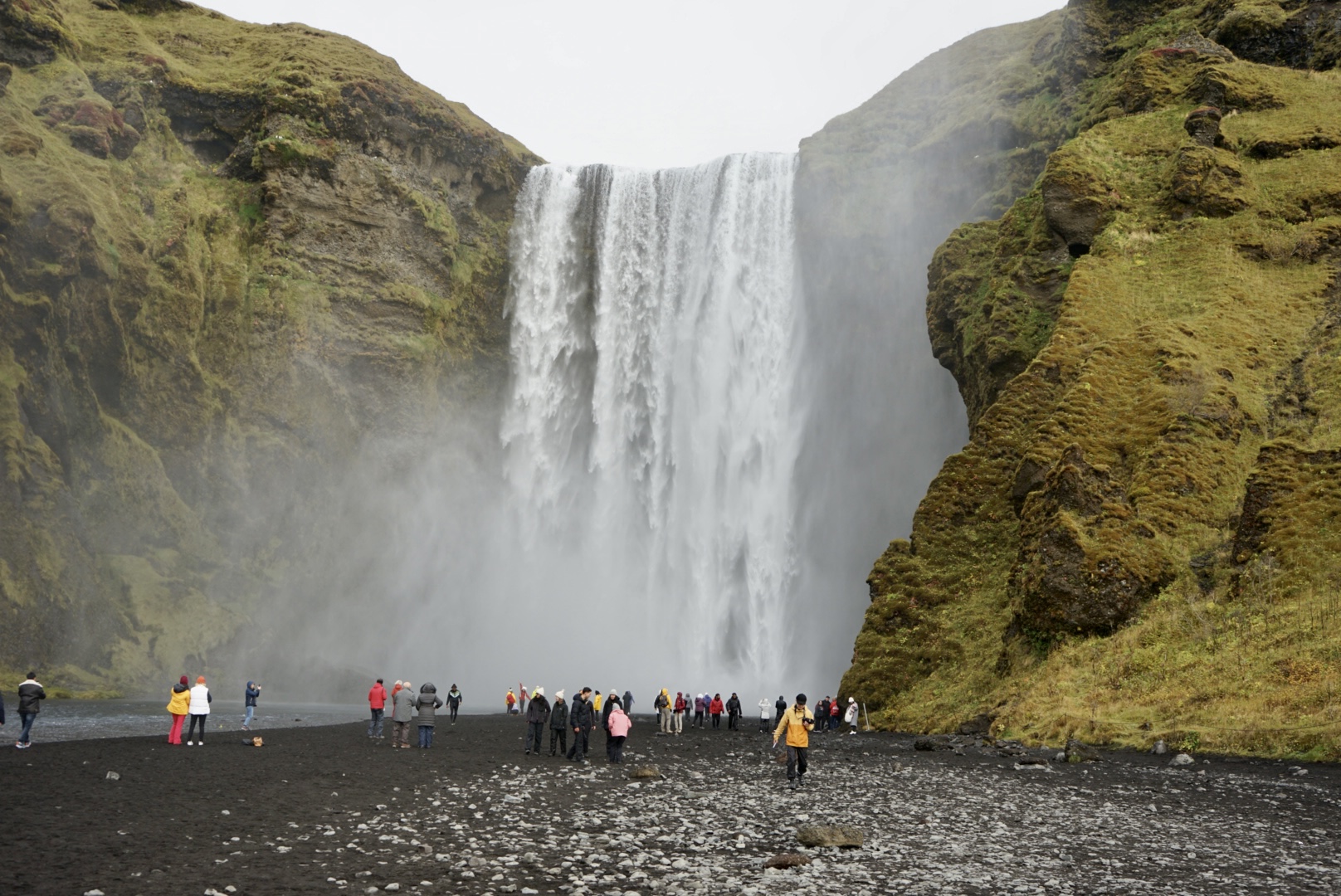 Skógafoss Frontansicht Front Ansicht Skógafoss Wasserfall in Island