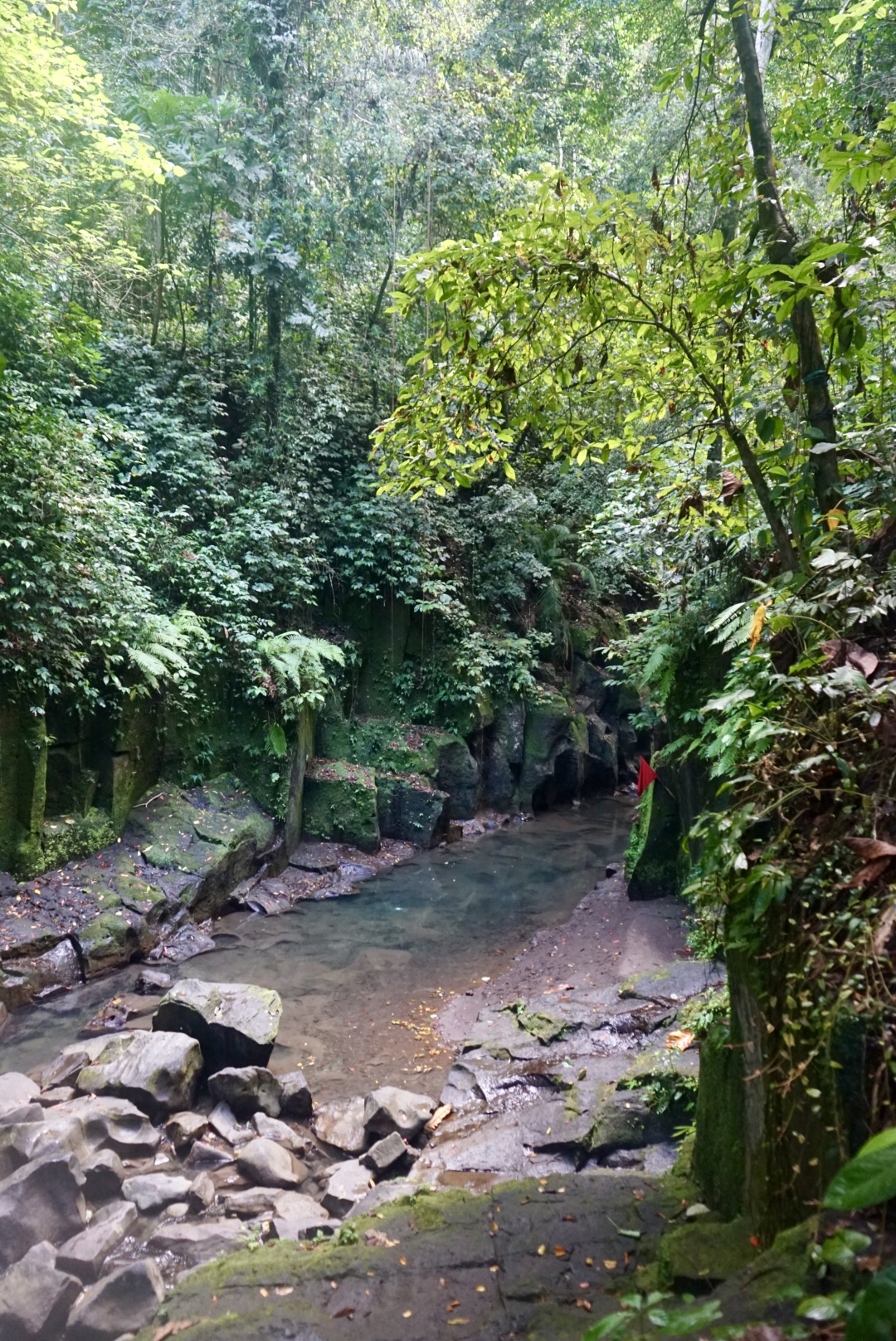 Klares Wasser des Wasserfalls auf Bali Das klare Wassers des Kanto Lampo Wasserfalls auf Bali