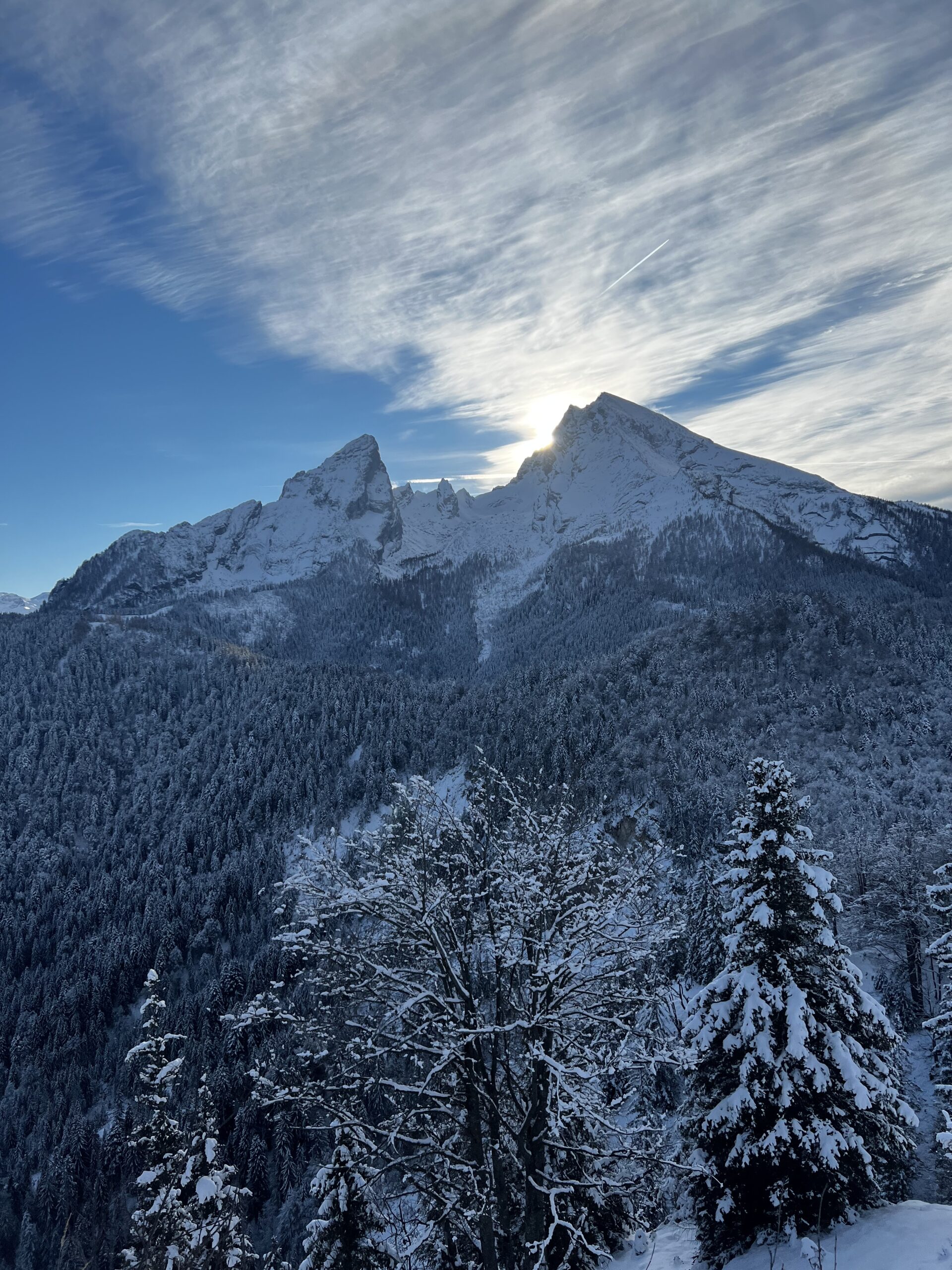 Aussicht vom Grünstein in Berchtesgaden auf den Watzmann